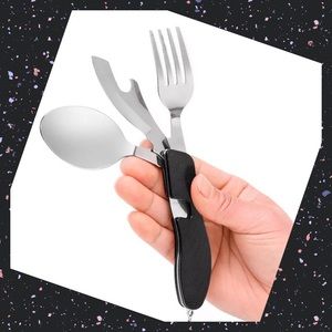 Portable Multifunctional Stainless Steel Folding Tableware Knife/Fork/Spoon